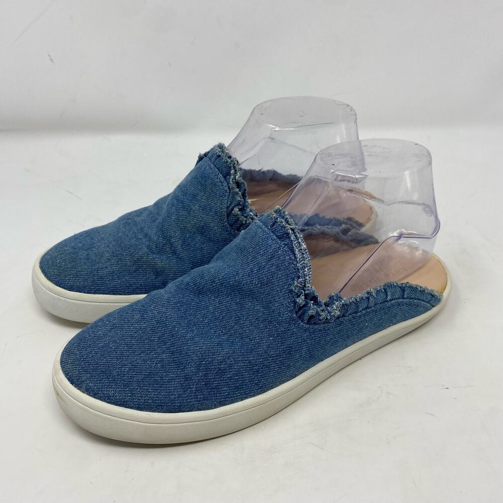 Kate Spade Blue Denim Liane Ruffle Slip On Womens Size 6.5